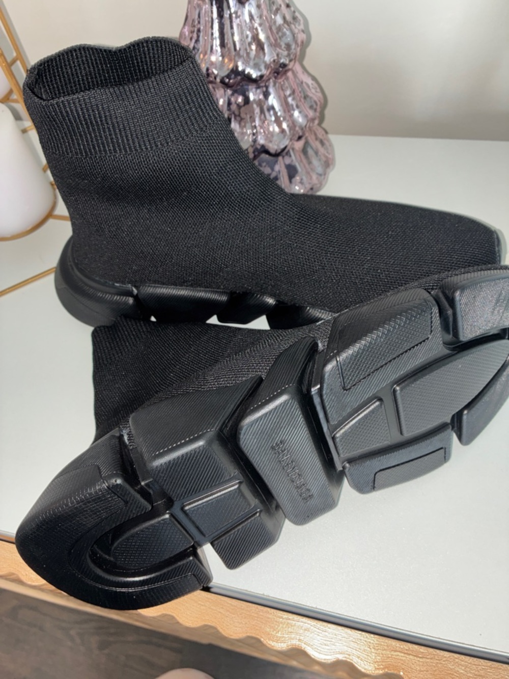 Balenciaga Black Sock-Style Speed Trainer Sneakers - Picture 3 of 3